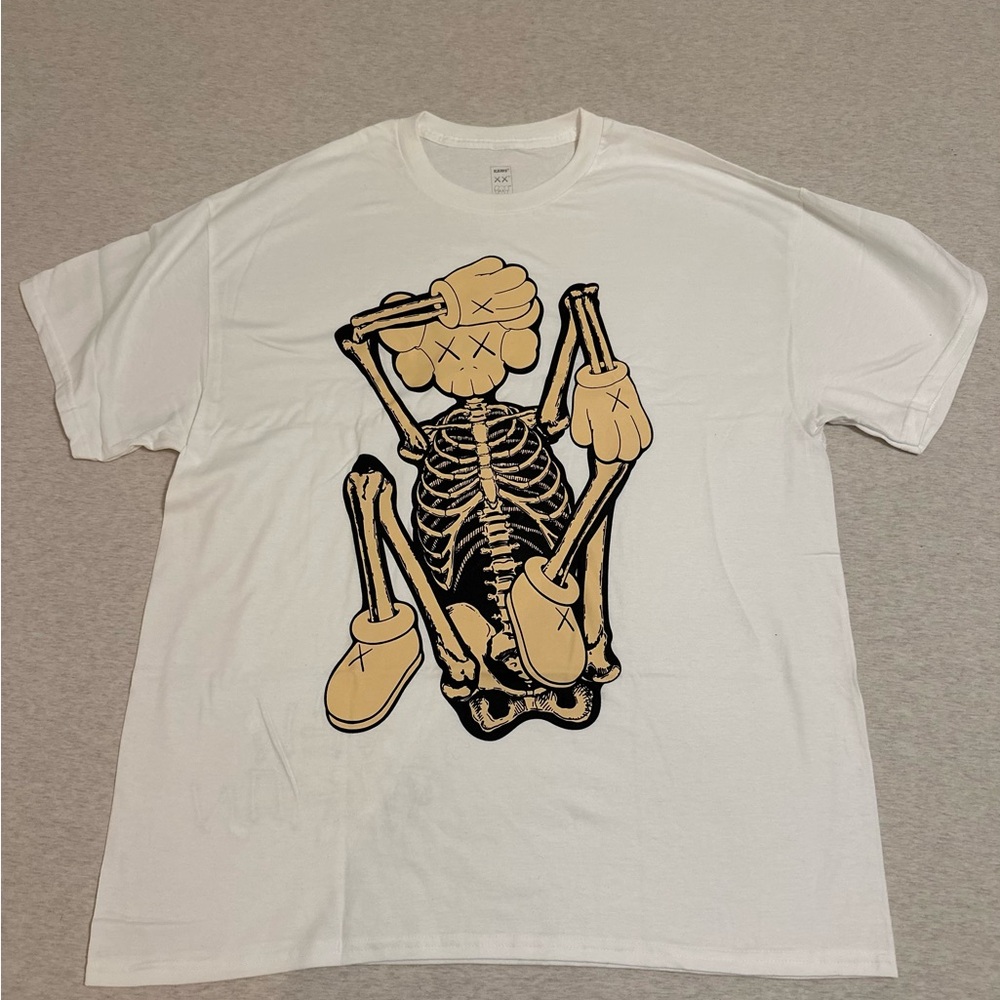 KAWS White Tee with Black‎ Graphic